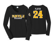 Parkville Baseball - LS Women's V-Neck Cotton Tee