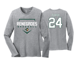 Renegades - Women's LS Heather Grey Cotton Tee