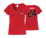 Chopticon Braves Softball - Womens Short Sleeve Cotton Shirt V Neck